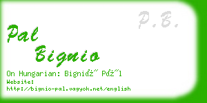 pal bignio business card